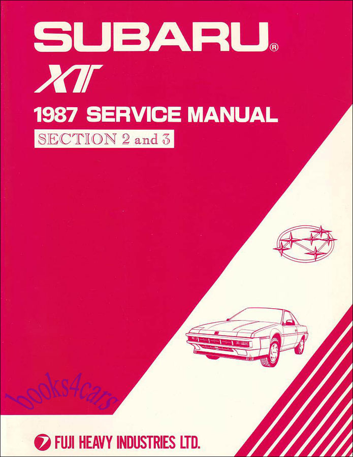 87 Subaru XT shop service repair manual Sections 2 and 3 by Subaru