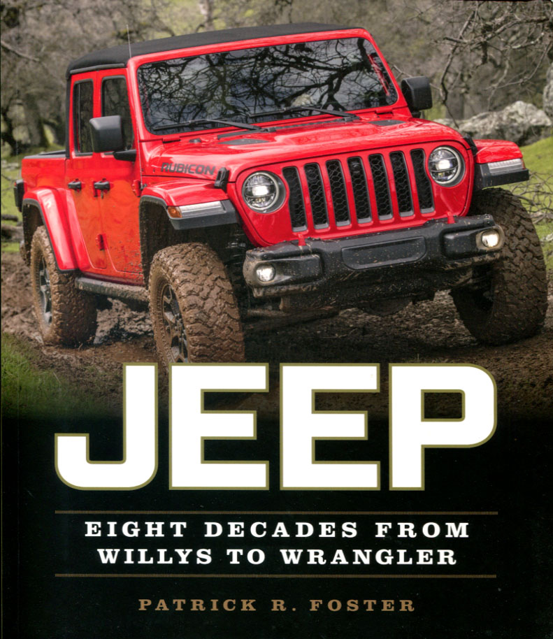 Jeep eight decades 80 years history from Willys to Wrangler 192 pages by P. Foster covering all the models model by model including CJ Untility Cherokee Wrangler Liberty CJ3 CJ5 CJ7 Wagoneer J10 J20 J30 Ulimited Compass Renegade Gladiator & more