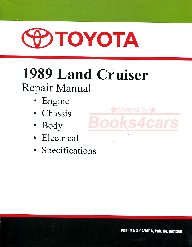 89 Land Cruiser Shop Service Repair Manual by Toyota for Landcruiser includes Automatic Trans