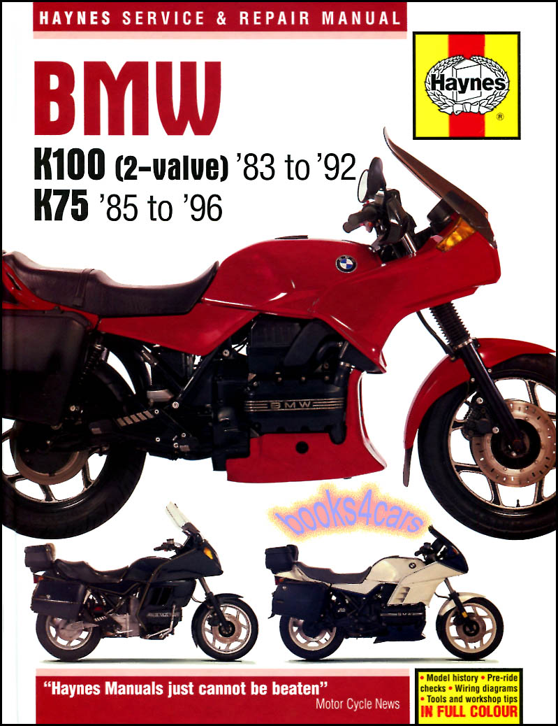 83-96 K-models 750 & 1000 BMW Shop Service Repair Manual by Haynes covers 83-92 K100 85-96 K75