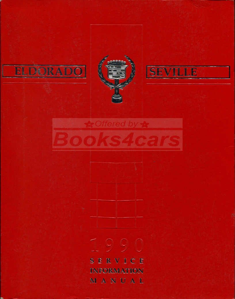 90 Eldorado Seville Shop Service Repair Manual by Cadillac