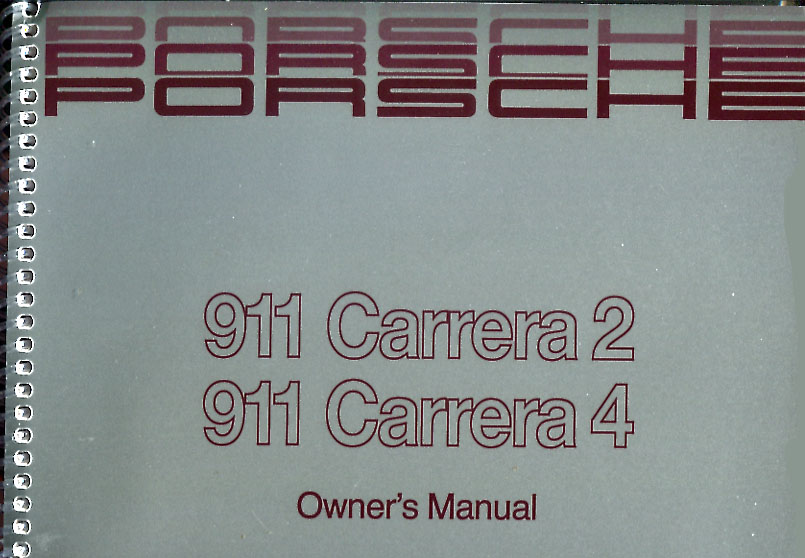 90 Carrera C2 & C4 Owners Manual by Porsche for 911