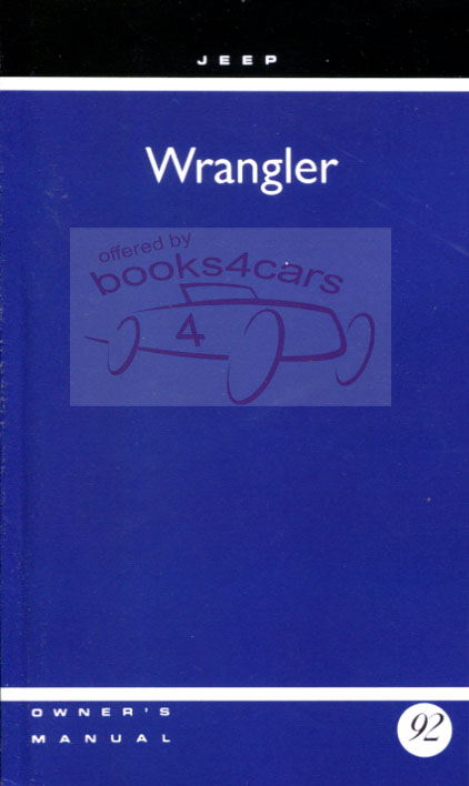 92 Wrangler Owners Manual by Jeep