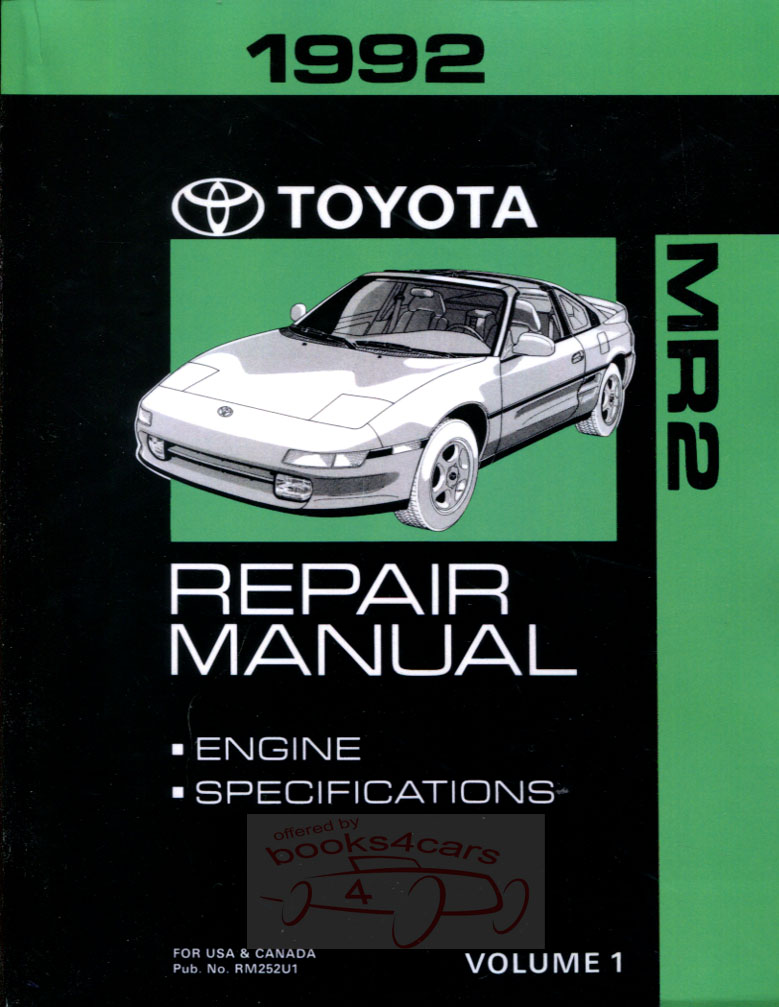 92 MR2 Engine & Specifications shop service repair manual by Toyota for MR 2 Vol.1