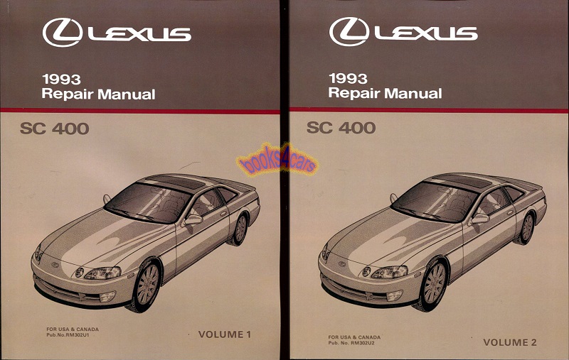 93 SC400 2 Volume Shop Service Repair Manual by Lexus for SC 400
