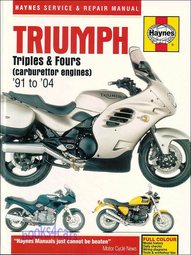 91-2004 Triumph Triples & Fours carburettor engines shop service Repair Manual by Haynes 750 900 1000 1200cc