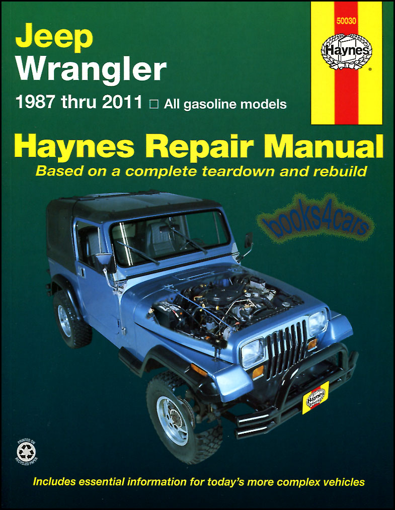 87-2017 Jeep Wrangler all gas models shop service repair manual by Haynes