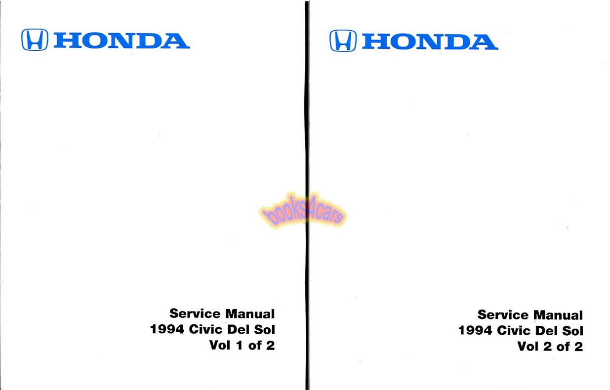 94 Civic Del Sol Shop Service Repair Manual by Honda