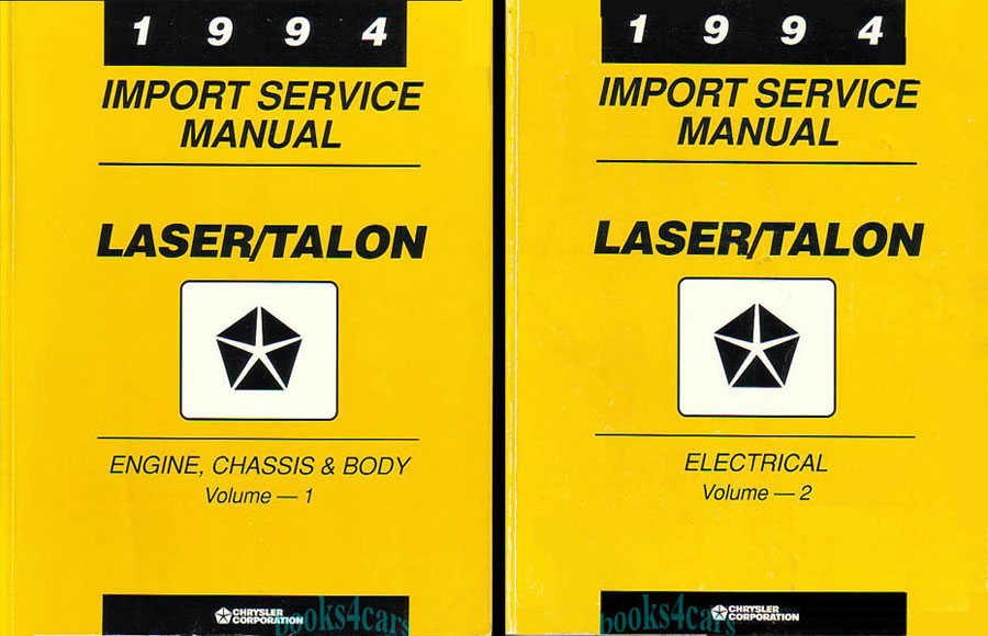 94 Laser & Talon Shop Service Repair Manual by Plymouth & Eagle also applicable to Mitsubishi Eclipse