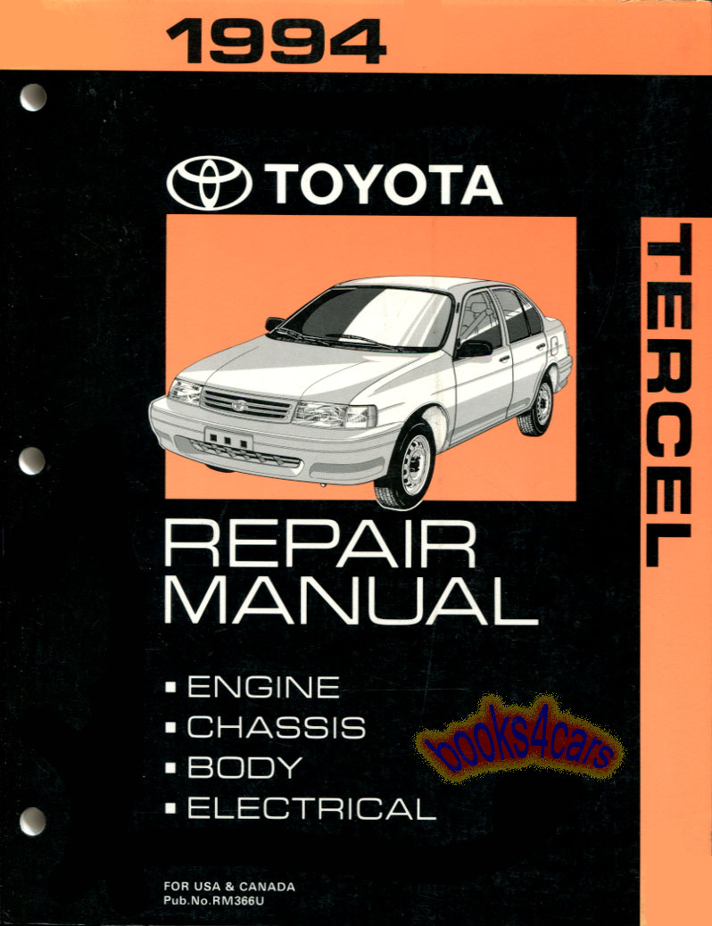 94 Tercel shop Service repair Manual by Toyota