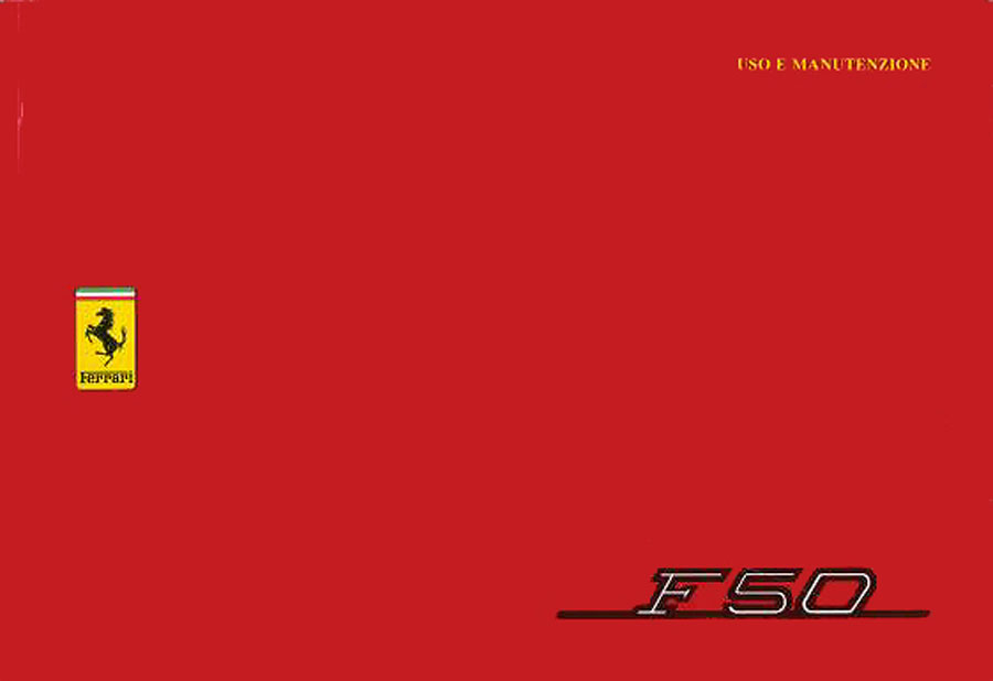 95 F50 owners manual late style by Ferrari