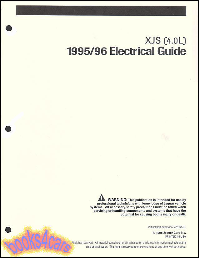 95 96 jaguar xjs shop manual electrical guide wiring