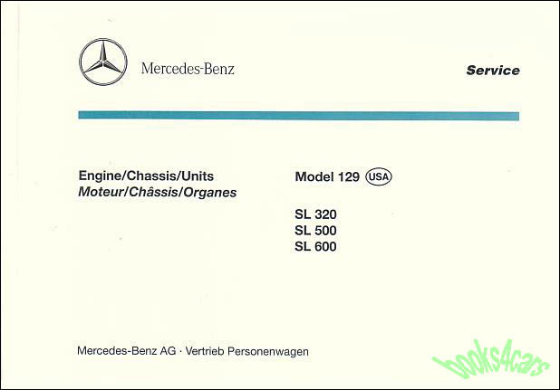 90-99 SL parts id manual 425 pgs by Mercedes for 500SL 600SL 300SL 129 chassis in German English French Italian Spansh Russian & Arabic for SL300 SL500 & SL600 SL 300 500 600 illustrating every part