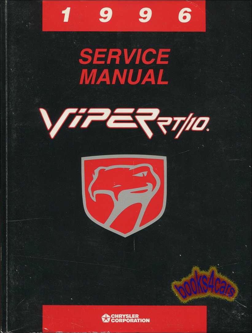 96 Viper RT10 Shop Service Repair Manual by Dodge