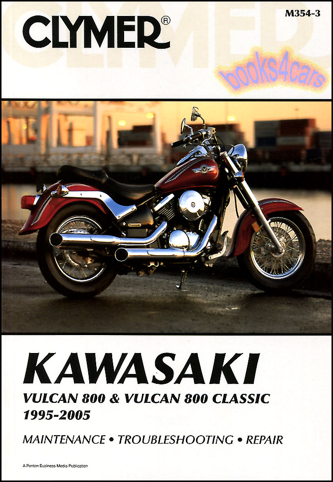 95-2005 VN800 Vulcan & Vulcan Classic Shop Service Repair Manual, 460 pages by Clymer for Kawasaki 416 pages
