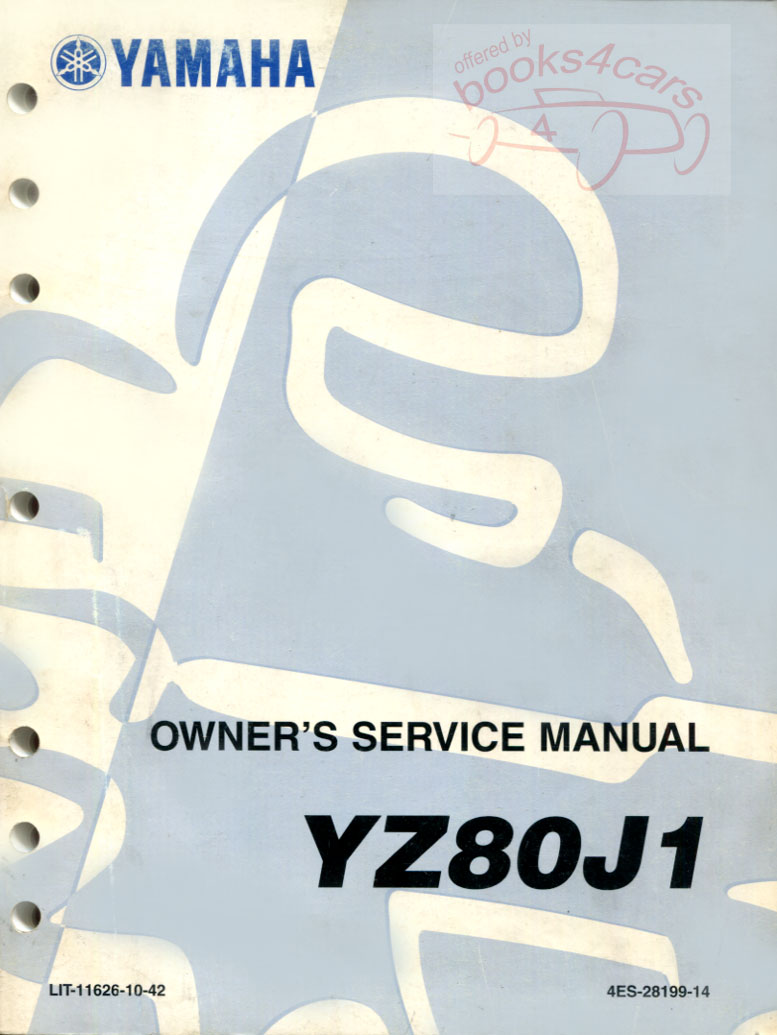 97 Yamaha YZ80J1 Shop Service Repair Manual for all YZ 80 J1 models