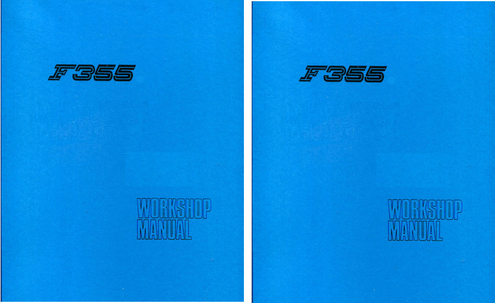 F355 Shop Service Repair Manual by Ferrari covering Mechanical & Electrical in 2 volumes includes Cabriolet