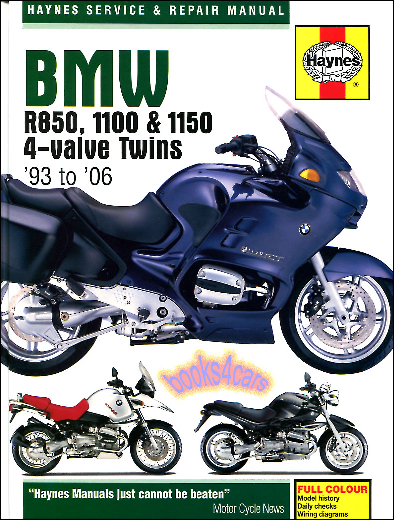 93-06 BMW R850 1100 1150 Shop Service Repair Manual Covering R850R 95-06 R850GS 99-01 R1100S/SS 99-05 R1100R 95-01 R1150R 01-06 R1150R Rockster 03-05 R1150RS 93-04 R1150RT 96-04 R1100GS 94-00 R1150GS 00-03 R1150GS Adventurer 02-06 by Haynes