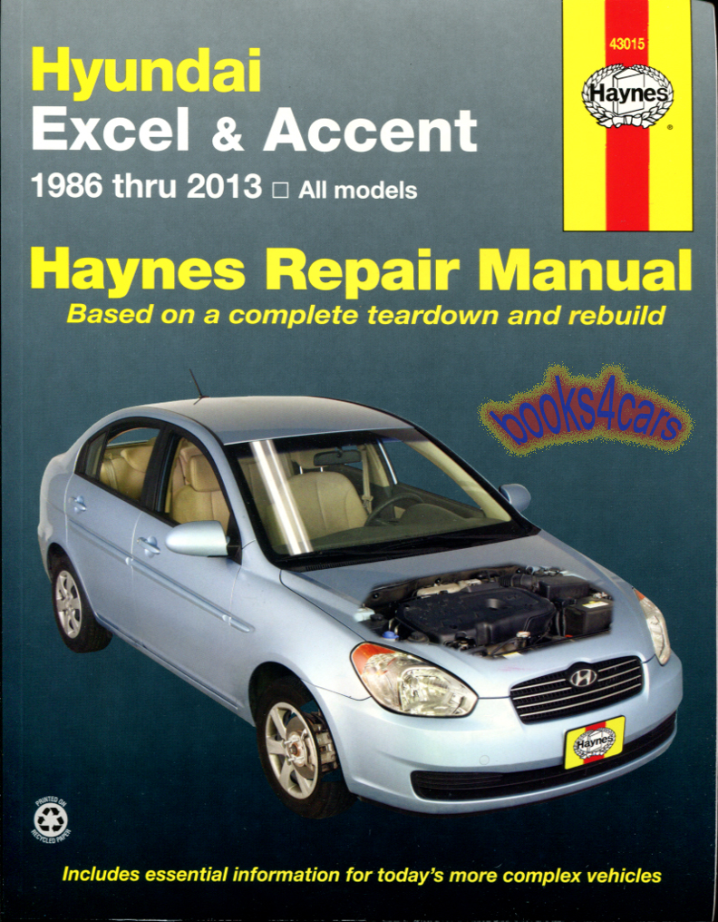 86-13 Hyundai Excel & Accent Shop service repair Manual by Haynes