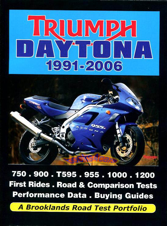 1991-2006 Triumph Daytona Brooklands Road Test Portfolio for 750 900 T595 955 1000 1200 & more with Buyers Guides Performance Data R & Comparison Tests & much more with 300 photos in 156 pages