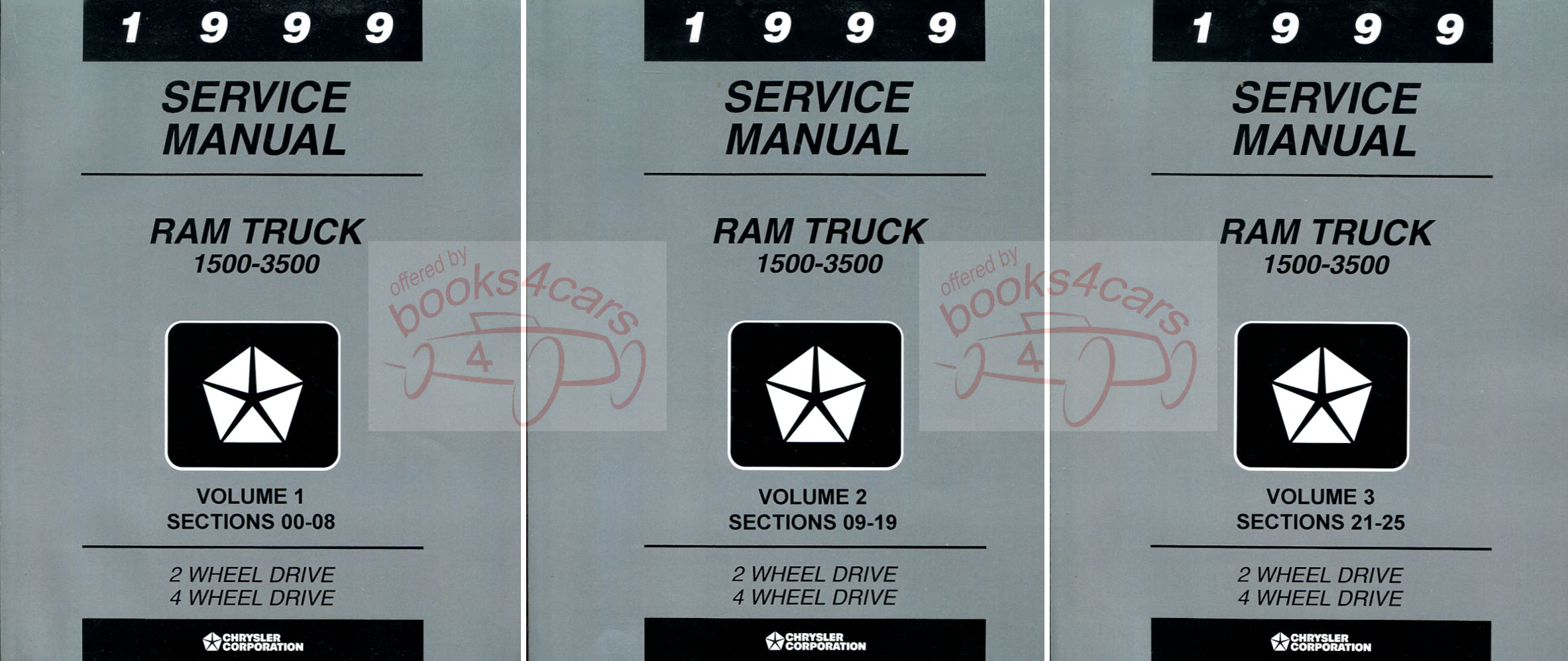 99 Ram Truck Shop Service Repair Manual by Dodge Truck 1500-3500 includes Diesel