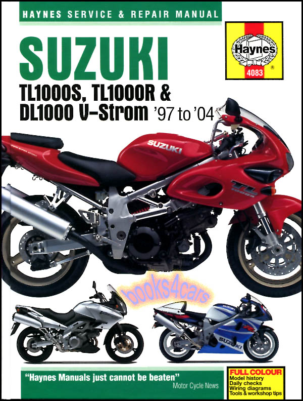97-04 Suzuki TL1000SR and DL1000 Shop Service Repair Manual by Haynes