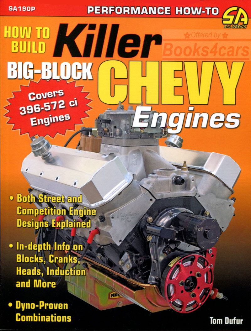 How to Rebuild Killer Big Block Chevrolet Engines by T. Dufur 144 pages 406 photos from dissasembly to break-in