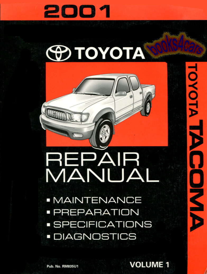 2001 Tacoma Shop Service Repair Manual for Diagnostic, Maintenance, & Specifications by Toyota