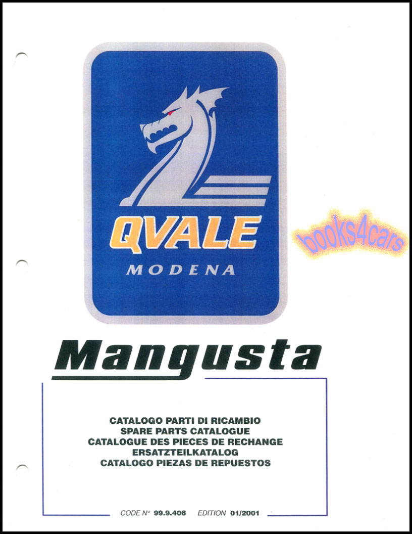 Qvale Mangusta Parts Manual