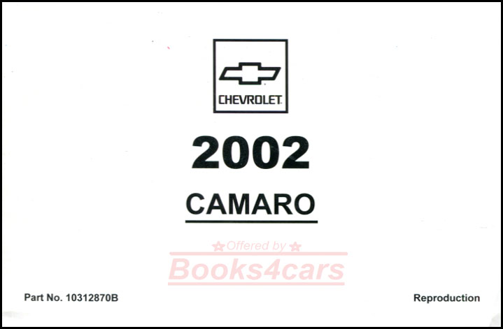 2002 Camaro Owners Manual by Chevrolet