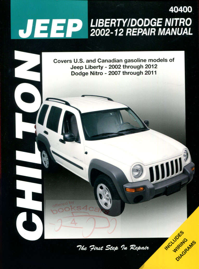 02-12 Jeep Liberty Dodge Nitro Shop Service Repair Manual by Chilton does not include diesel