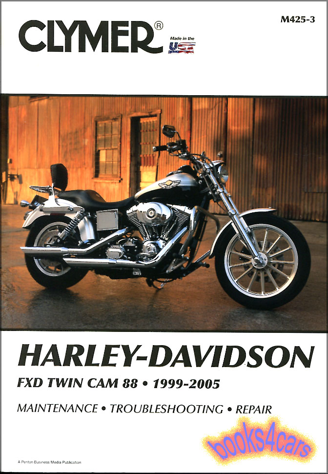 99-05 Dyna Glide Twin Cam Shop Service Repair Manual 590 pgs by Clymer for Harley covering FXD Dyna Super 88 Glide FXDX Sport FXDL Low Rider FXDS-CONV Convertible FXDWG Wide T-Sport & FXDP