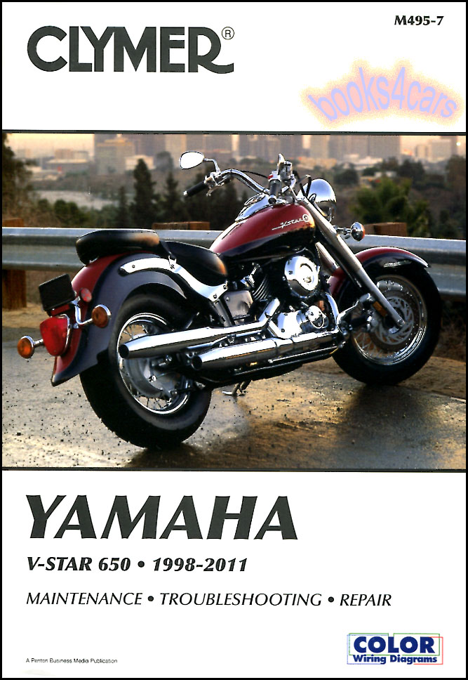 98-2011 XVS650 V-Star Shop Service Repair Manual, 363 pages by Clymer for Yamaha includes Classic & Custom V Star