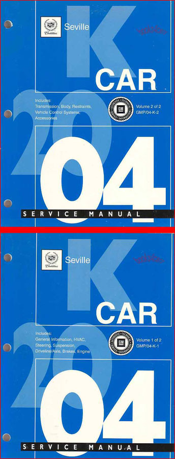 2004 Cadillac Seville Shop Service Repair Manual K-Platform
