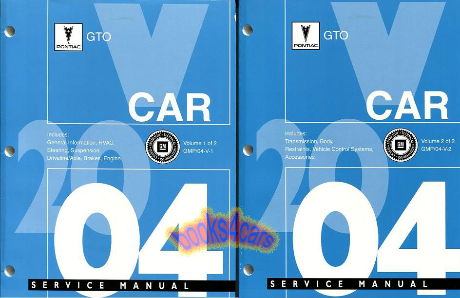 2004 GTO Shop Service Repair Manual by Pontiac