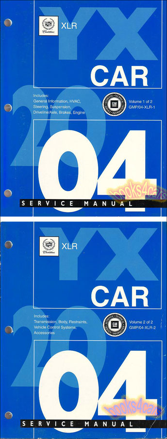 2004 XLR shop service repair manual by Cadillac 2 volume set