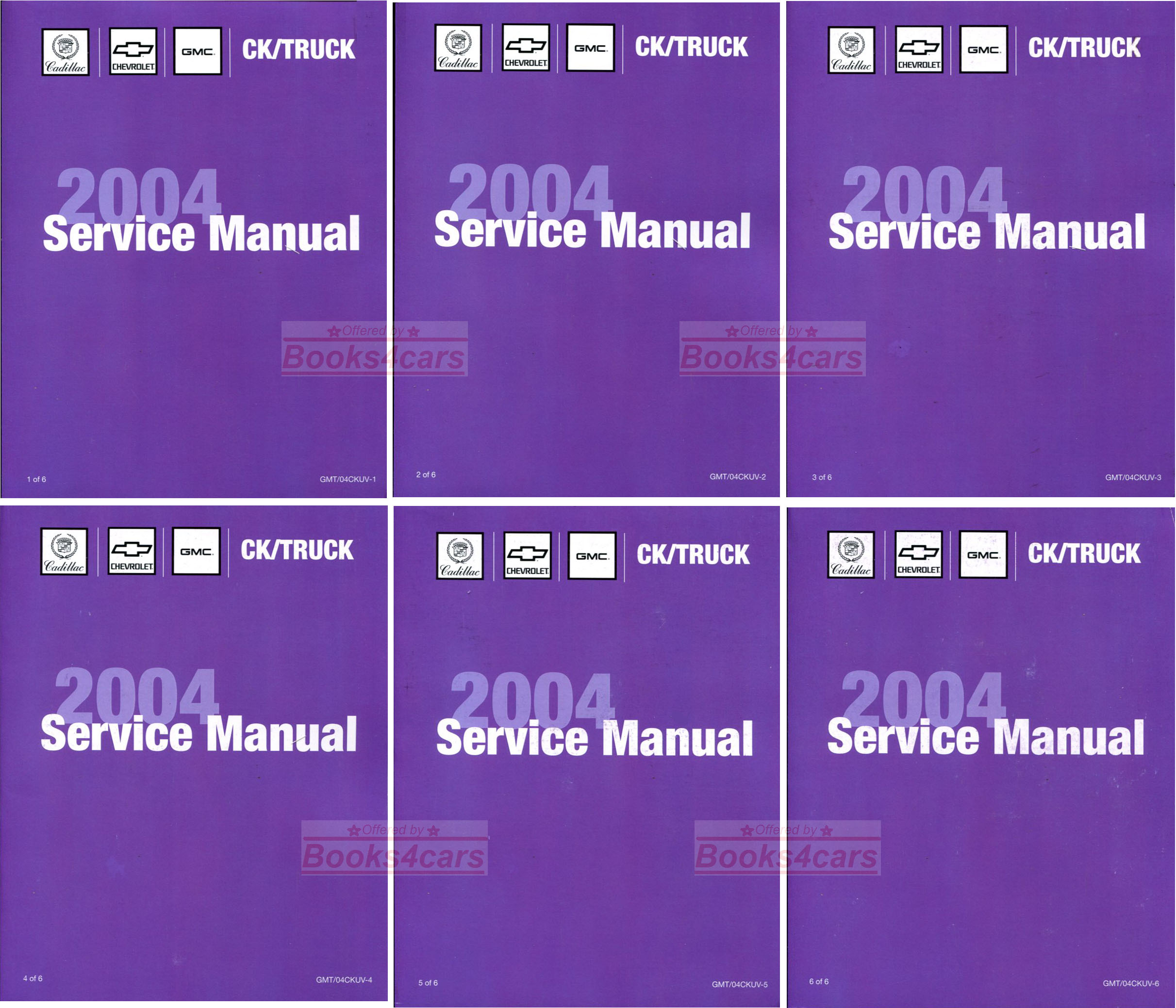 2004 Suburban Tahoe Avalanche Yukon XL Denali Escalade shop service repair manual set by Chevrolet GMC Truck & Cadillac 3 Volume Set