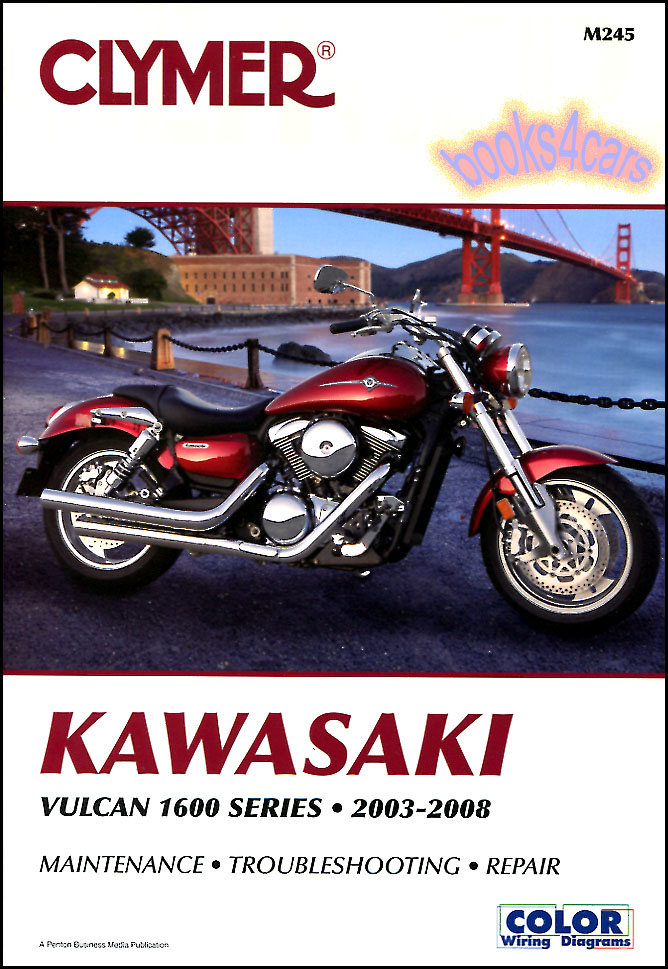 2003-2008 Kawasaki Vulcan 1600 Shop Service Repair Manual by Clymer with Service Repair Procedures for Engine Transmission Brakes Suspension Body Electrical and more in 475 pages