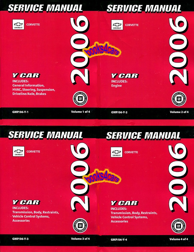 2006 Corvette shop service repair manual 4 volume set by Chevrolet all versions including ZO6