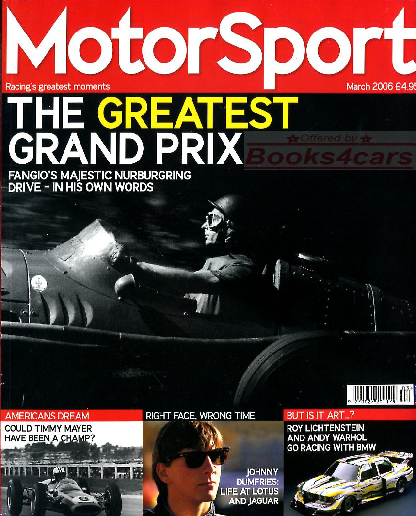 view cover of 06 Motor Sport Magazine Volume 82 No 3 March 2006 edition of MotorSport Magazine