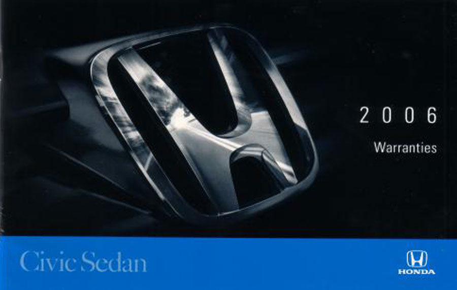 2006 Honda Civic sedan warranty book