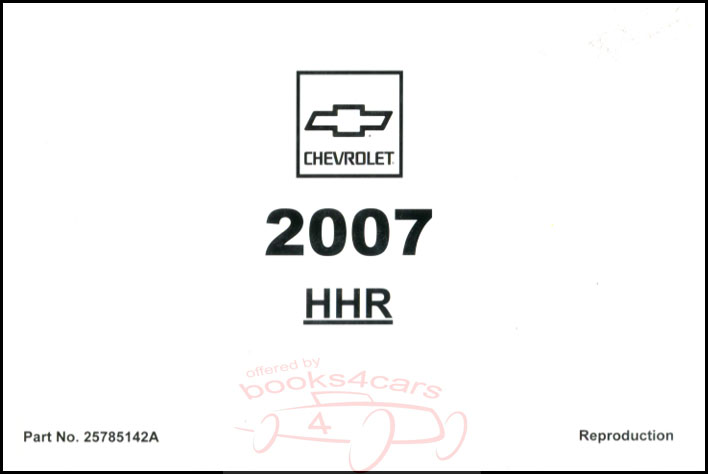 2007 HHR owners manual by Chevrolet