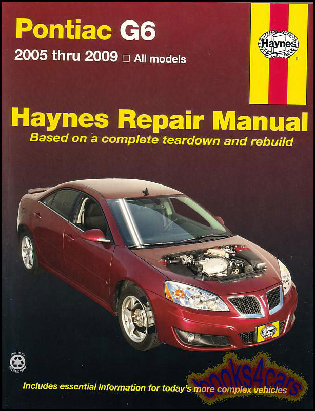 05-09 G6 Shop Service Repair Manual by Haynes for Pontiac