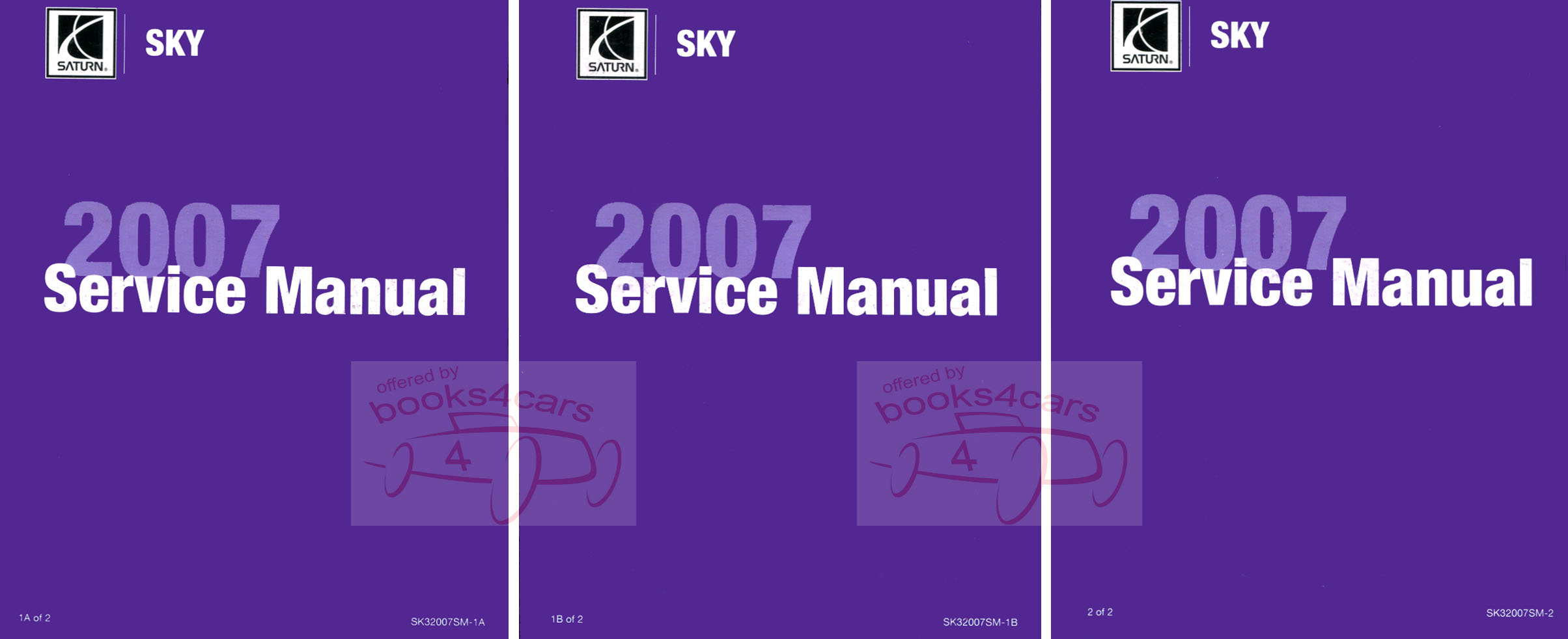 2007 Sky shop service repair manual 3 volume set by Saturn