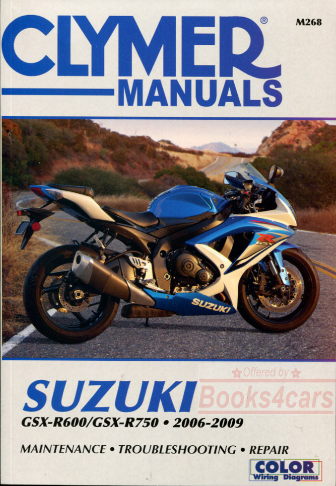 06-09 Suzuki GSXR 650 & 750 Shop Service Repair Manual by Clymer 544 pages for GSXR650 GSX-R650 GSXR750 GSX-R750