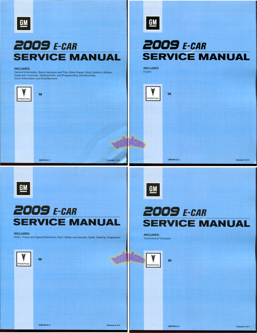 2009 G8 shop service repair manual by Pontiac