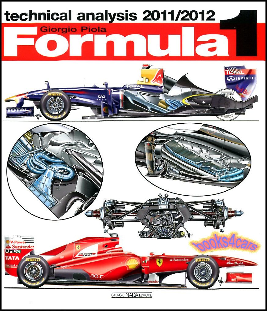 Formula 1 Technical Analysis 2011-2012 by G. Piola in 120 pages with over 400 color illustrations analyzing the fascinating technical developments of the different teams during the championship