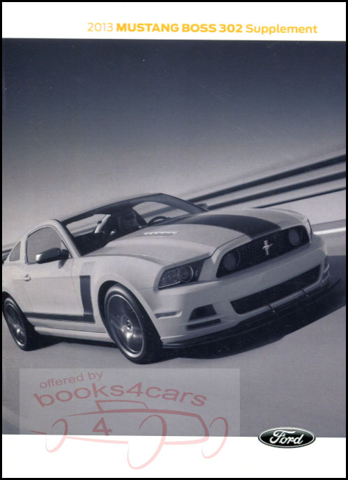 2013 Mustang Boss owners manual supplement by Ford