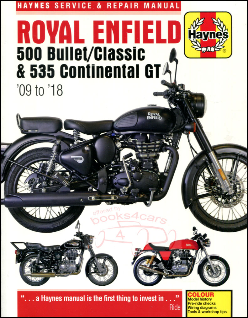 09-18 Shop service repair Manual for Royal Enfield 500 Bullet Classic & 535 Continental GT by Haynes