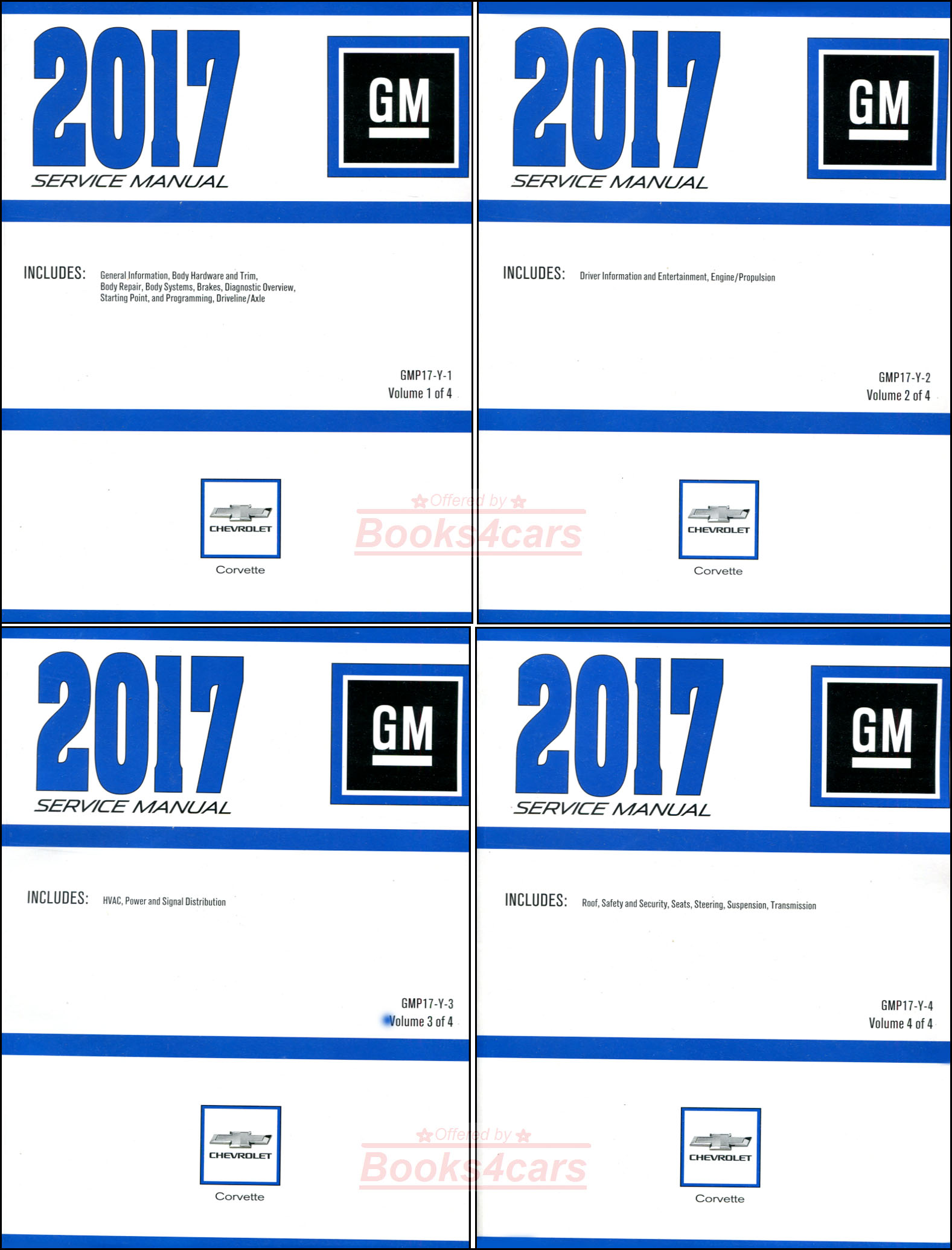 2017 Corvette Shop Service Repair manual by Chevrolet 4 volumes